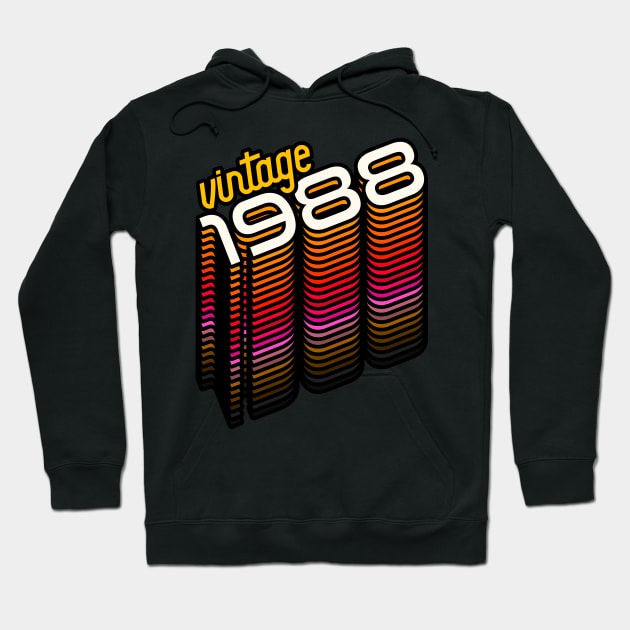 Vintage Made in 1988 ))(( Retro Birthday Year Gift Hoodie by darklordpug